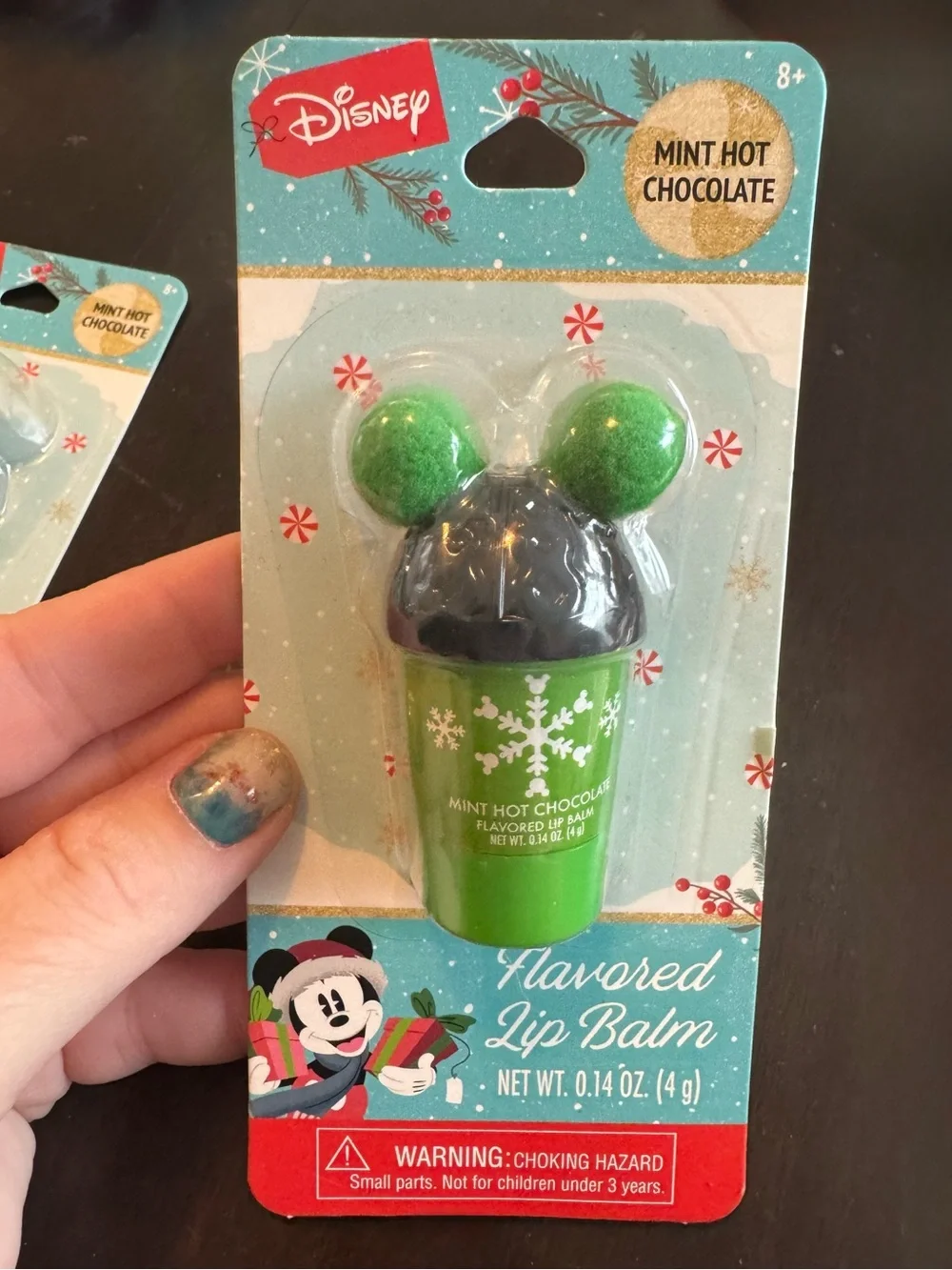 Set of 3 Disney Christmas Holiday Flavored Mickey Mouse Ears Cups Lip Balm Set